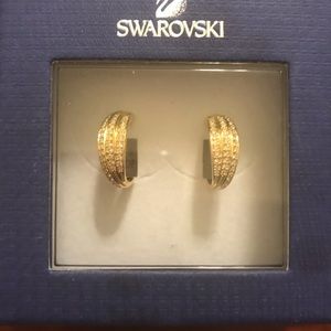 Gold Swarovski hoop earrings